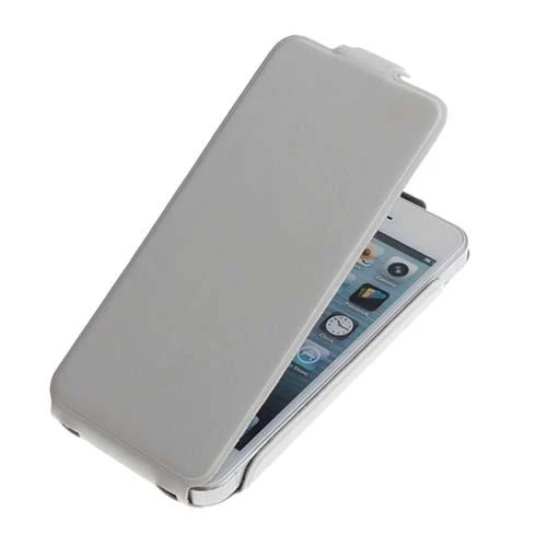 iPhone SE/5S/5 ile Uyumlu Kaliteli Dik Model Deri Kılıf Beyaz - 1