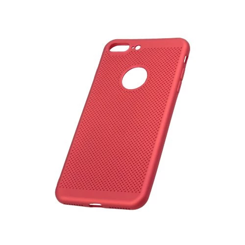 iPhone 7 Plus ile Uyumlu Rubber Delikli Silikon Kılıf Kırmızı - 1