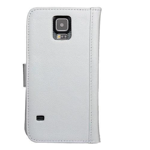 Galaxy S5 G900 ile Uyumlu Hakiki Deri Kapaklı Kılıf Beyaz - Resim 2