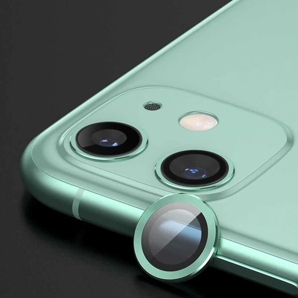 Zore iPhone 12 Mini ile Uyumlu Kamera Lens Koruyucu Yeşil - 1