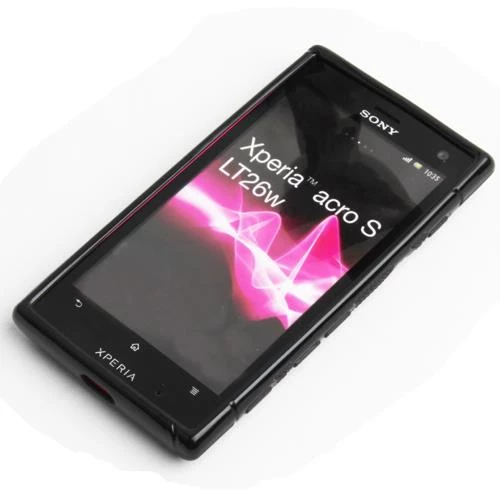 Xperia Acro ile Uyumlu S Desenli Şeffaf Silikon Kılıf Siyah Renk - 2