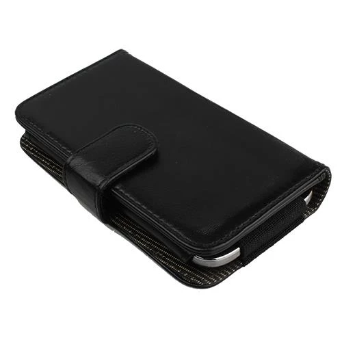 Xperia Acro S LT26W ile Uyumlu Yan Kapaklı Cüzdanlı Kart Bölmeli Deri Kılıf Siyah Renk - 2