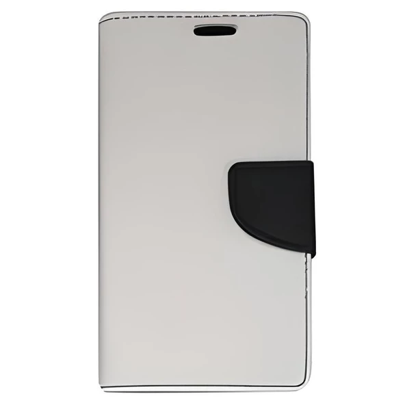 Galaxy Grand NEO ile Uyumlu Kapaklı Mıknatıslı Cüzdan Kılıf Beyaz ürün görseli