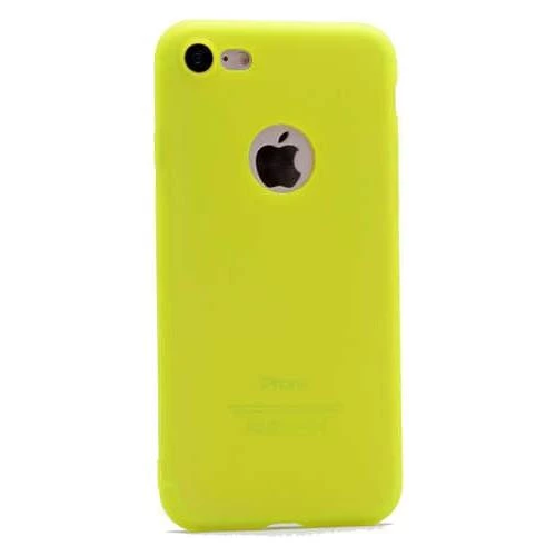 iPhone 7 ile Uyumlu İnce Silikon Kılıf Sarı ürün görseli