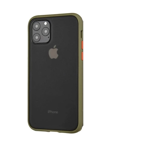 iPhone 12 Pro Max ile Uyumlu Lent Silikon Kılıf (6.7") Haki - 1