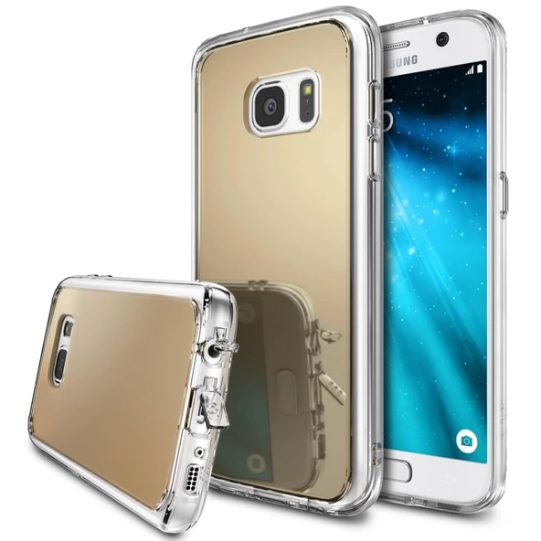 Ringke Mirror Fusion Galaxy S7 ile Uyumlu Aynalı Kılıf Royal Gold - 1