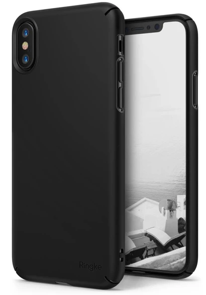 Ringke Slim iPhone X ile Uyumlu KIlıf Black - 1