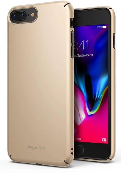 Ringke Slim iPhone 7/8 Plus ile Uyumlu KIlıf Royal Gold İnce Şık Tasarım - 1