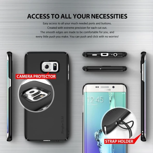 Ringke Slim Galaxy S6 Edge Plus ile Uyumlu Kılıf SF Black - 2
