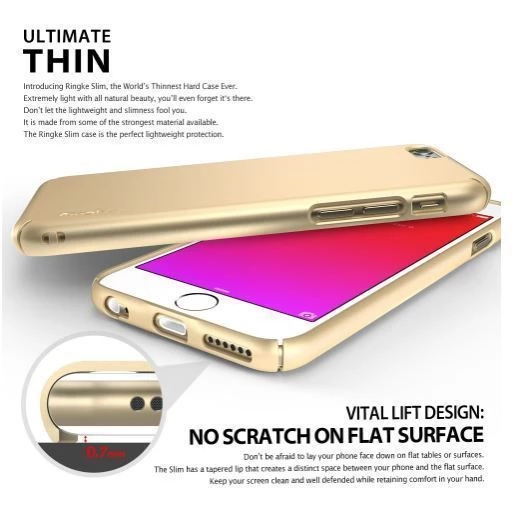 Ringke Slim iPhone 6s Plus/ 6 Plus ile Uyumlu KIlıf Royal Gold - Resim 3