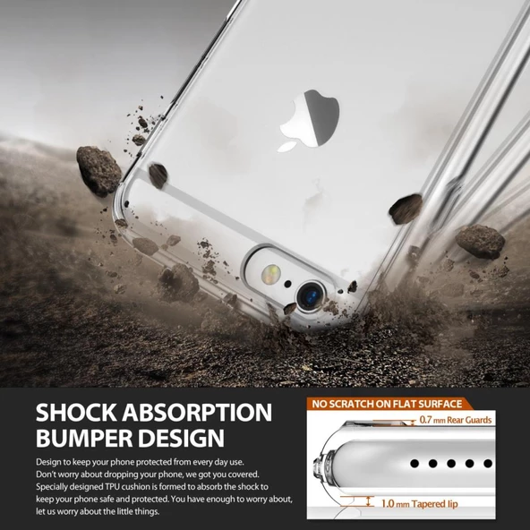 Ringke Fusion iPhone 6s Plus/ 6 Plus ile Uyumlu KIlıf Smoke Black TPU Bumper Extra Darbe Emici - 3