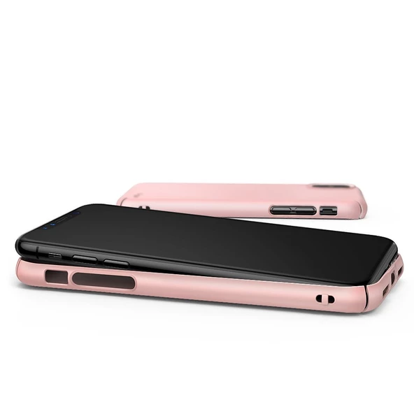 Ringke Slim iPhone X ile Uyumlu KIlıf Peach Pink - 3