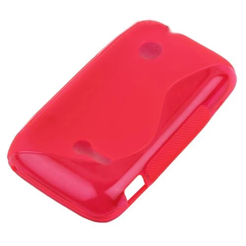 Xperia Tipo ile Uyumlu S Desenli Şeffaf Silikon Kılıf Pembe Renk - 1