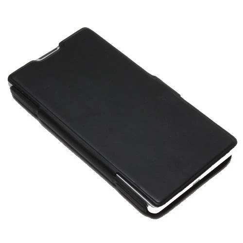 Optimus L9 ile Uyumlu Kaliteli Yan Kapaklı Deri Kılıf Siyah - Resim 3