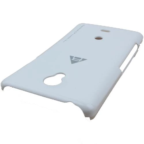 Xperia T LT30p ile Uyumlu Rock Slim Kauçuk Kılıf Beyaz - 1