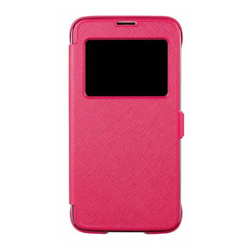 Anymode G900 Galaxy S5 ile Uyumlu View Flip Cover Kılıf Koyu Pembe