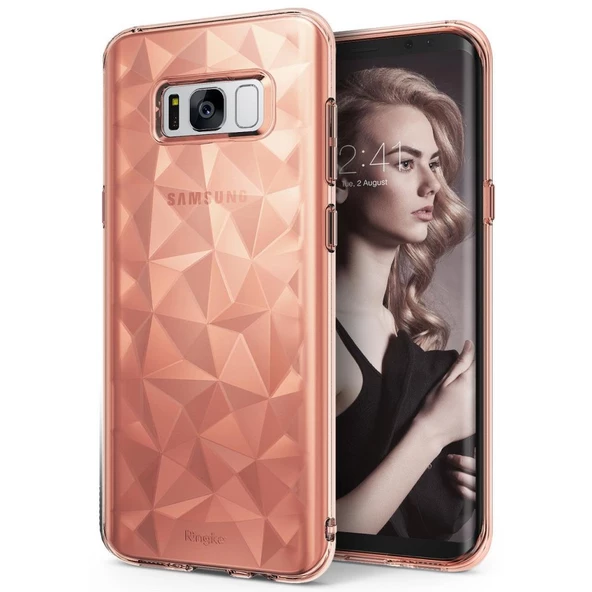 Ringke Air Prism 3D Elmas Yansıması Galaxy S8 ile Uyumlu Kılıf Rose Gold - 1