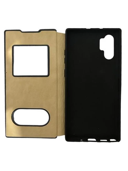 Galaxy Note 10 Plus ile Uyumlu Premium Kapaklı Kılıf Kırmızı - Resim 3