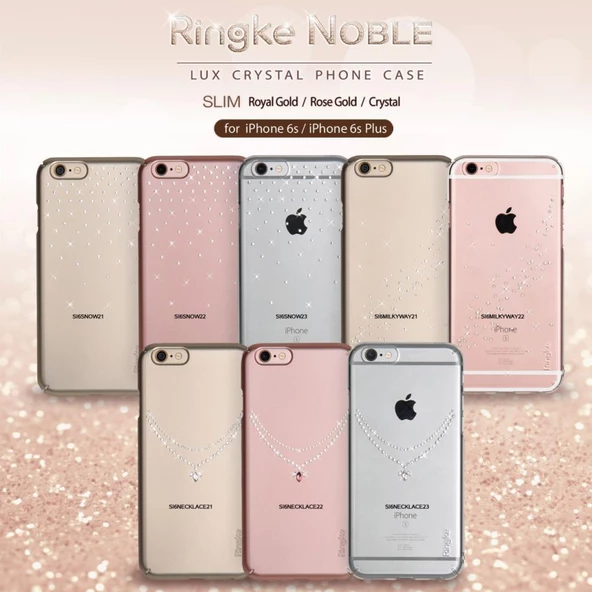 Ringke Noble Slim iPhone 6s/ 6 ile Uyumlu Taşlı Kılıf 4 Tarafı Saran Tam Koruma Rose Gold - Resim 3