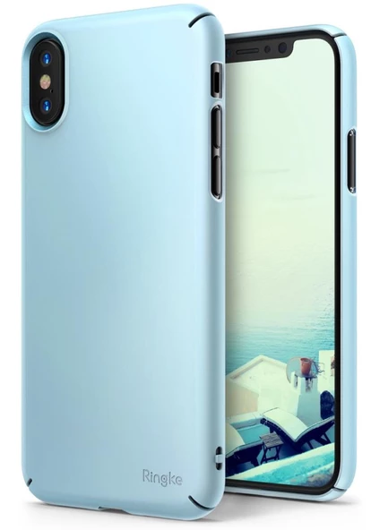 Ringke Slim iPhone X ile Uyumlu KIlıf Sky Blue - 1