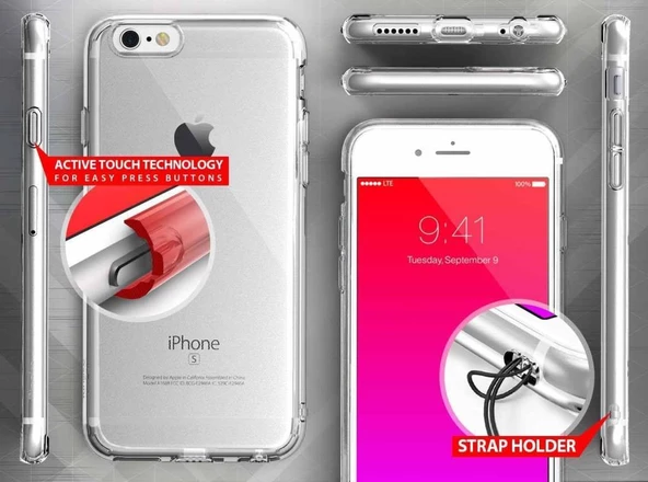 Ringke Air iPhone 6s/ 6 ile Uyumlu KIlıf Smoke Black Ultra Hafif Esnek İnce Renkli Transparan - 3