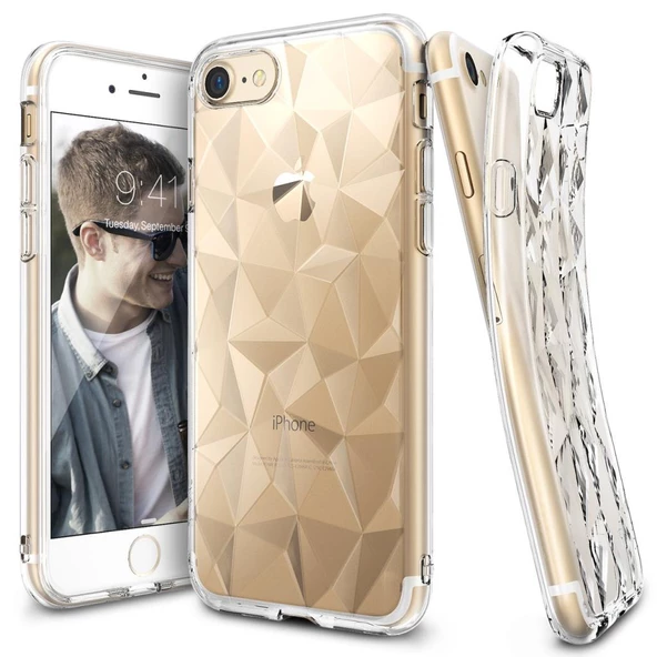 Ringke Air Prism 3D Elmas Yansıması iPhone 7/8 ile Uyumlu KIlıf Clear Ultra Hafif Esnek İnce Şeffaf Transparan