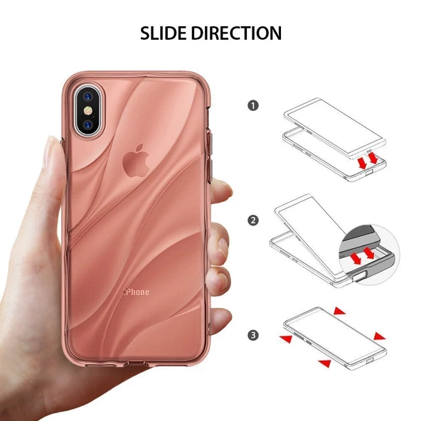 Ringke Flow iPhone X ile Uyumlu KIlıf Rose Gold - 3