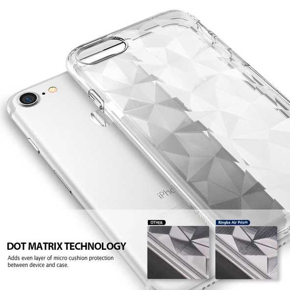 Ringke Air Prism 3D Elmas Yansıması iPhone 7 ile Uyumlu KIlıf Smoke Black - 2