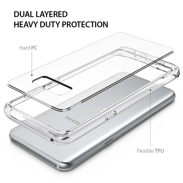Ringke Fusion Galaxy S8 Plus ile Uyumlu Kılıf Crystal Clear - 3