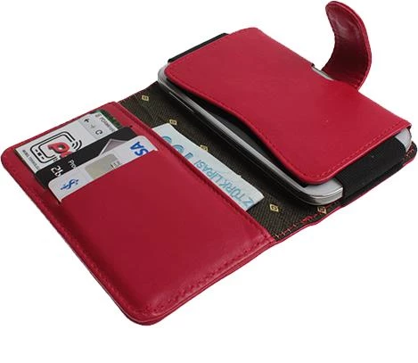 Optimus P760 L9 ile Uyumlu Yan Kapaklı Cüzdanlı Kart Bölmeli Deri Kılıf Kırmızı Renk - 1