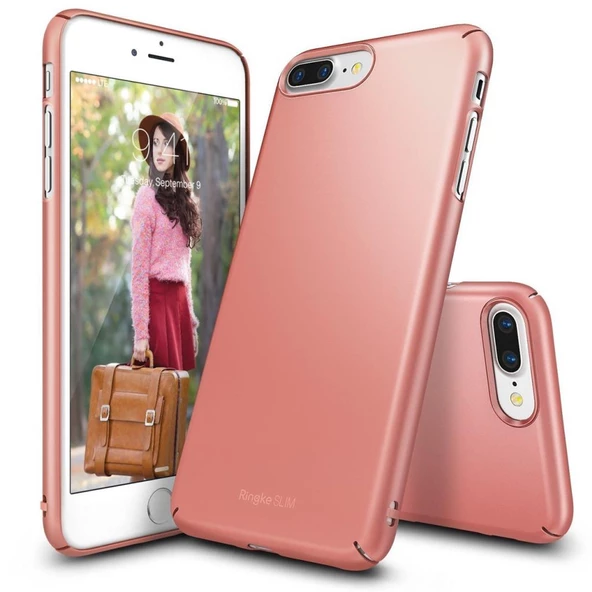 Ringke Slim iPhone 7/8 Plus ile Uyumlu KIlıf Rose Gold İnce Şık Tasarım
