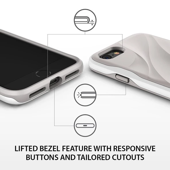 Ringke Wave iPhone 7/8 ile Uyumlu KIlıf Gray White - 2