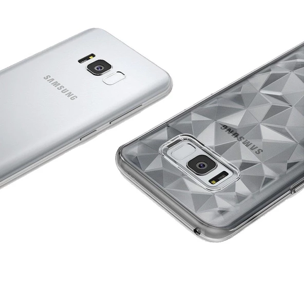 Ringke Air Prism 3D Elmas Yansıması Galaxy S8 ile Uyumlu Kılıf Smoke Black - Resim 3