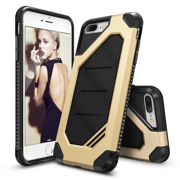 Ringke Max iPhone 7/8 Plus ile Uyumlu KIlıf Royal Gold - 1