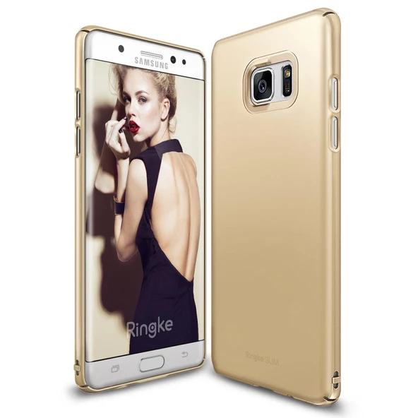 Ringke Slim Galaxy Note 7 FE ile Uyumlu Kılıf Royal Gold - 1