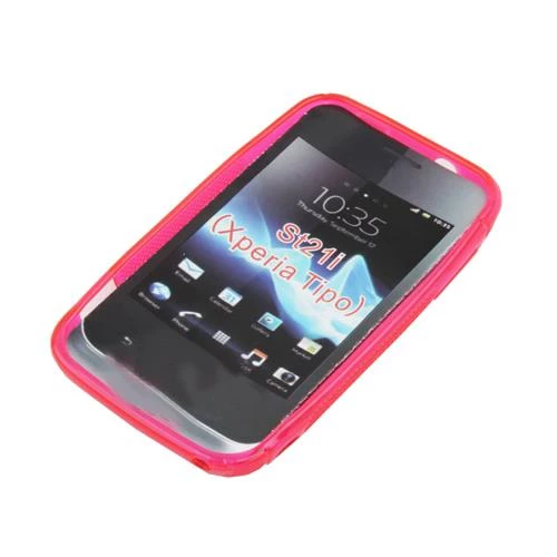 Xperia Tipo ile Uyumlu S Desenli Şeffaf Silikon Kılıf Pembe Renk - 2