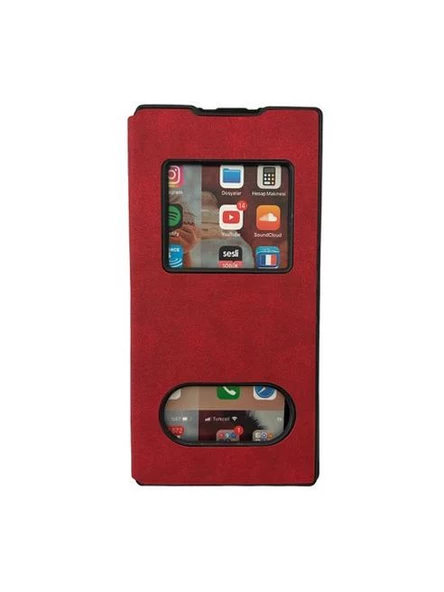 Galaxy Note 10 Plus ile Uyumlu Premium Kapaklı Kılıf Kırmızı ürün görseli