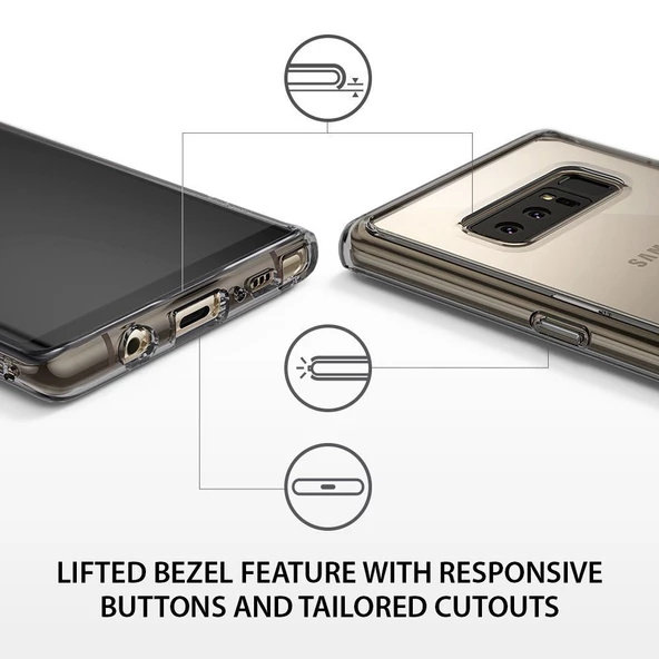 Ringke Fusion Galaxy Note 8 ile Uyumlu KIlıf Smoke Black - 3
