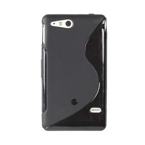 Xperia Go ile Uyumlu S Desenli Şeffaf Silikon Kılıf Siyah Renk ürün görseli