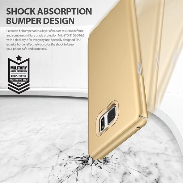 Ringke Slim Galaxy Note 7 FE ile Uyumlu Kılıf Royal Gold - 2