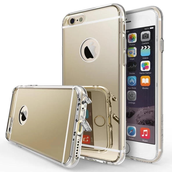 Ringke Mirror Fusion iPhone 6s/ 6 ile Uyumlu Aynalı Kılıf Royal Gold - 1