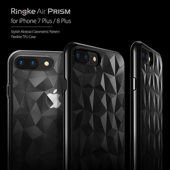 Ringke Air Prism 3D Elmas Yansıması iPhone 7/8 Plus ile Uyumlu KIlıf Ink Black Ultra Hafif Esnek İnce - 4