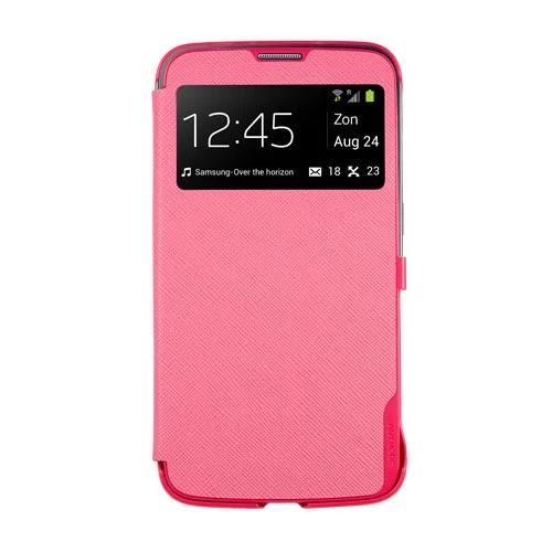 Anymode i9200 Galaxy Mega 6.3 ile Uyumlu View Case Pencereli Kılıf Pembe - 2