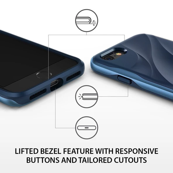 Ringke Wave iPhone 7/8 ile Uyumlu KIlıf Coastal Blue - Resim 2