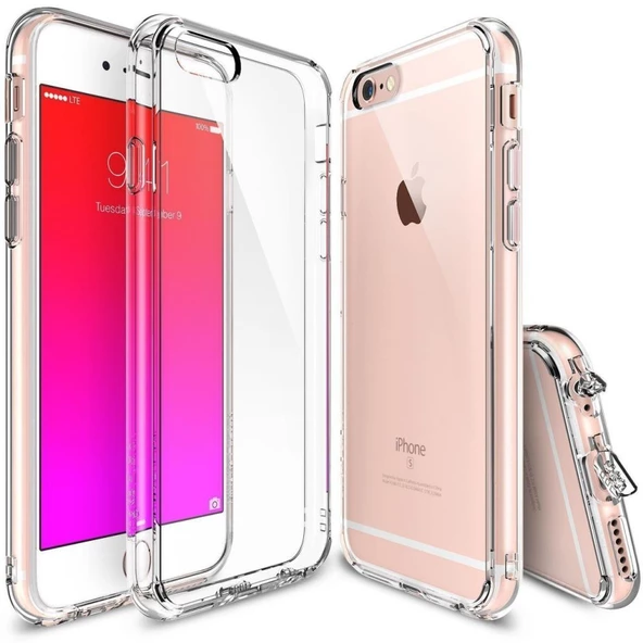 Ringke Fusion iPhone 6s Plus/ 6 Plus ile Uyumlu KIlıf Crystal View TPU Bumper Extra Darbe Emici