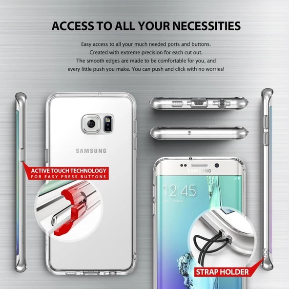 Ringke Fusion Galaxy S6 Edge Plus ile Uyumlu Kılıf Smoke Black - 2