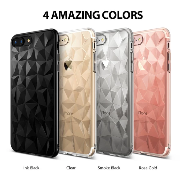 Ringke Air Prism 3D Elmas Yansıması iPhone 7/8 Plus ile Uyumlu KIlıf Rose Gold Ultra Hafif Esnek İnce Renkli Transparan - Resim 4