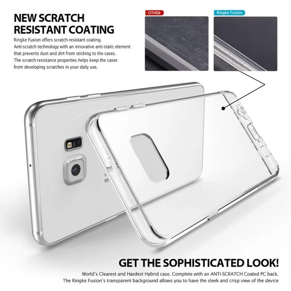 Ringke Fusion Galaxy S6 Edge Plus ile Uyumlu Kılıf Smoke Black - 4