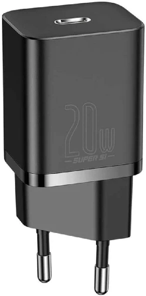 Baseus Super Si QC 20W USB-C Hızlı Şarj Cihazı Siyah