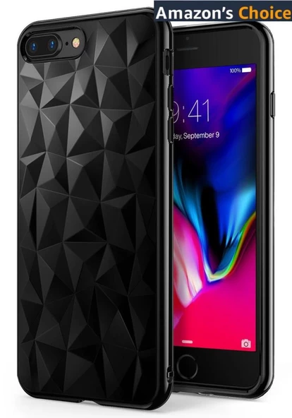 Ringke Air Prism 3D Elmas Yansıması iPhone 7/8 Plus ile Uyumlu KIlıf Ink Black Ultra Hafif Esnek İnce